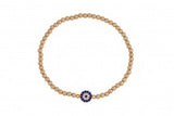 Small Eye Beaded Bracelet in Gold