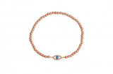 Small Slant Eye Beaded Bracelet in Rose Gold