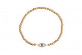 Small Slant Eye Beaded Bracelet in Gold