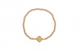 Sweet Cross Beaded Bracelet in Sterling Silver