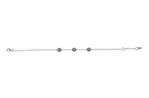 Three Eye Bracelet in Sterling Silver