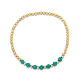 Beach Love Turquoise Beaded Bracelet in Gold