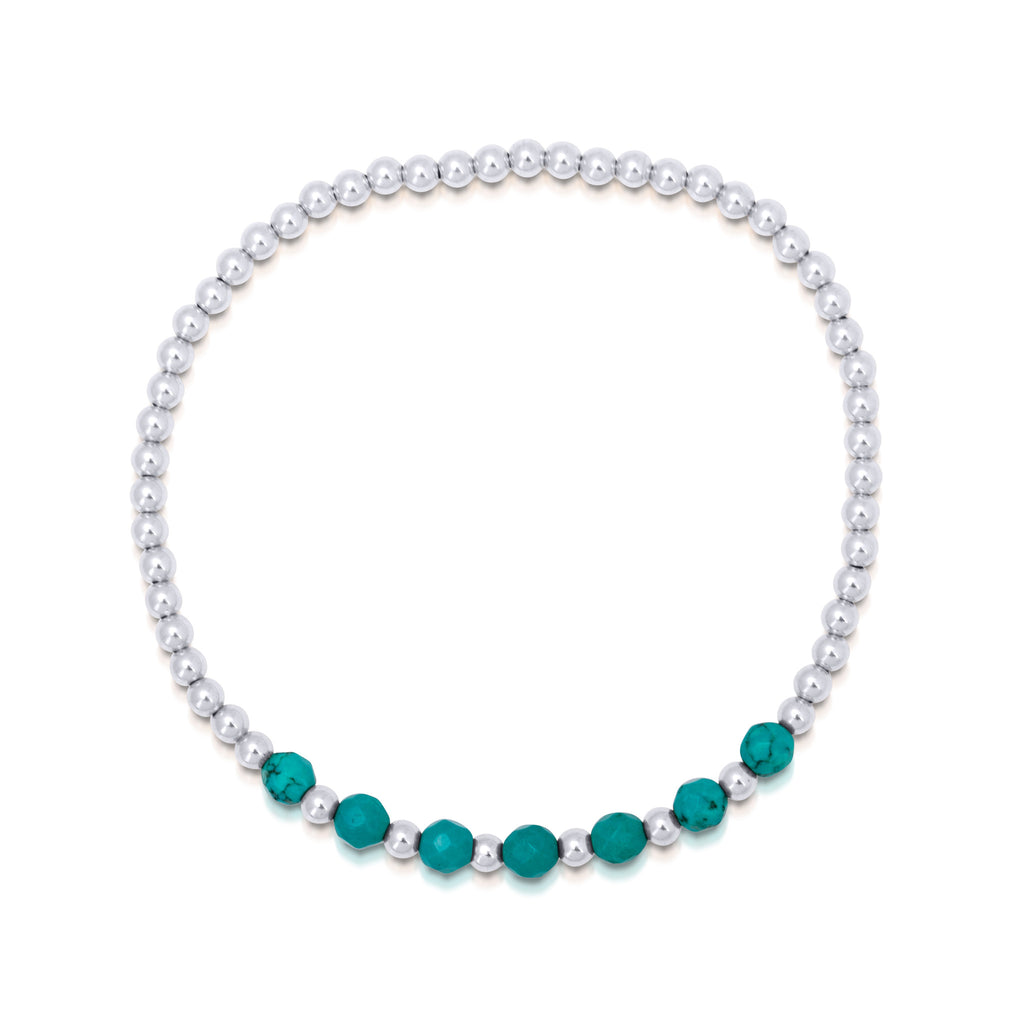 Beach Love Turquoise Beaded Bracelet in Rose Gold