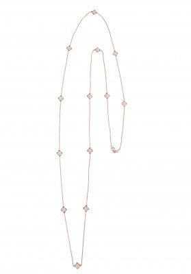 White Clover Long Necklace in Gold