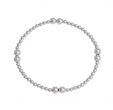 Plain Double Bead Bracelet in Sterling Silver