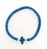 Blue Komboskini with White Beads