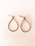 Mini Open Teardrop Earrings in Rose Gold