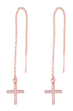 Cross Threads Earrings in Rose Gold