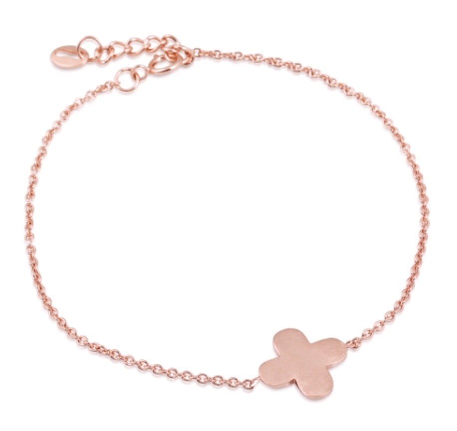 Clover Cross Bracelet in Sterling Silver