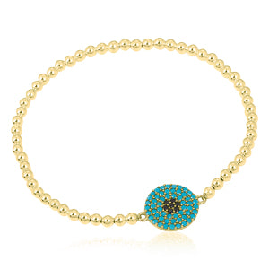 Nano Eye Beaded Bracelet in Gold