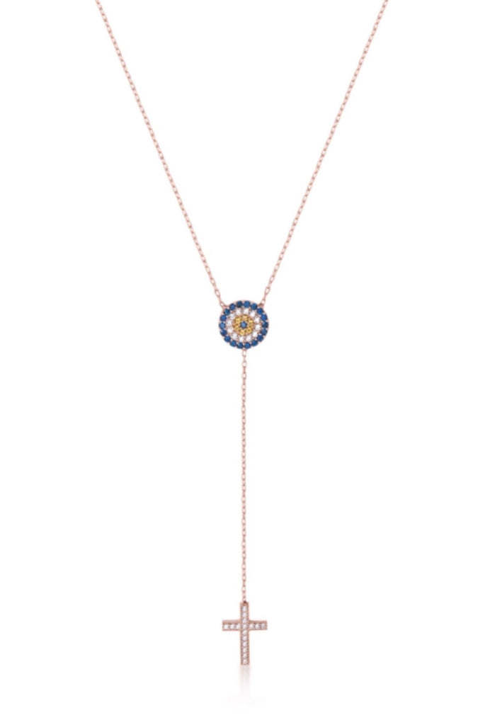 Lucky Lariat Necklace in Rose Gold