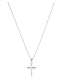 Luann Delicate Cross Necklace in Silver