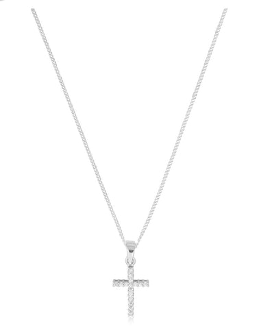 Luann Delicate Cross Necklace in Silver