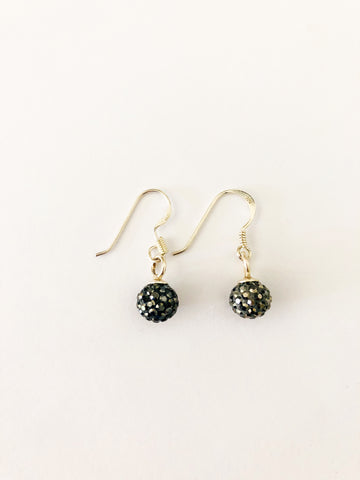 Disco Ball Drop Earrings in Sterling Silver