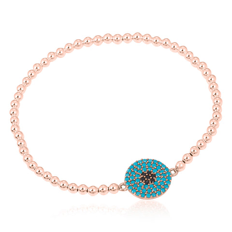 Nano Eye Beaded Bracelet in Rose Gold