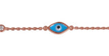 Blue Eye and Diamonte Bracelet in Sterling Silver