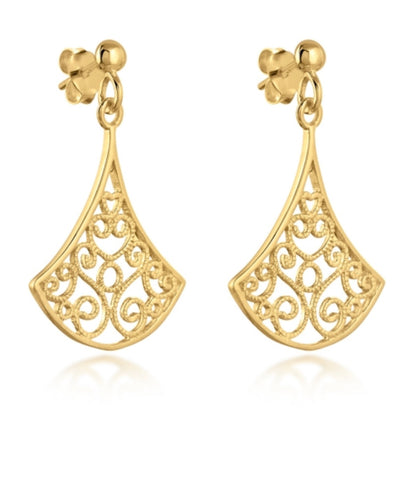 Kimono Earrings in Gold