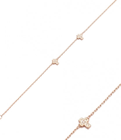Two Cross Mini Bracelet in Rose Gold