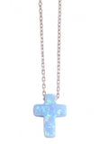 Cross Opalite Necklace in Sterling Silver