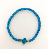 Turquoise Komboskini with Yellow Beads