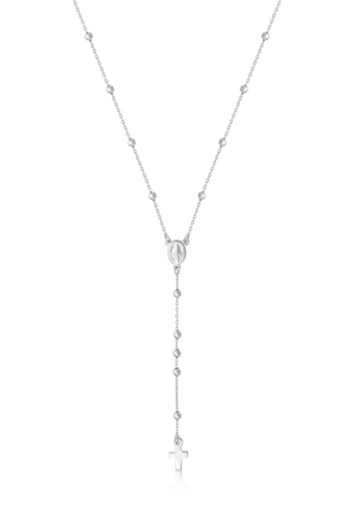 Rosary Necklace in Rose Gold (Shorter version)