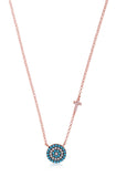 Big Eye and Cross Nano Necklace in Rose Gold