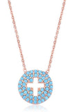 Mini Cut Out Cross Nano Necklace in Rose Gold