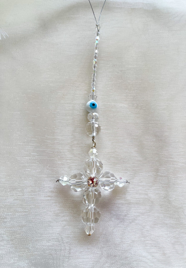 Swarovski Crystal Cross Charm in White