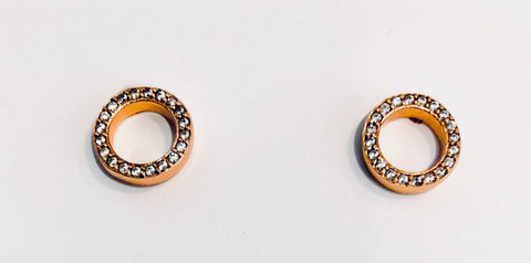 Open Circle Diamond Stud Earrings in Rose Gold