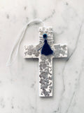 White Cross with Silver Leaf and Eye