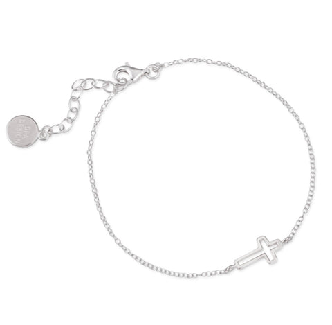 Open Cross Bracelet in Sterling Silver