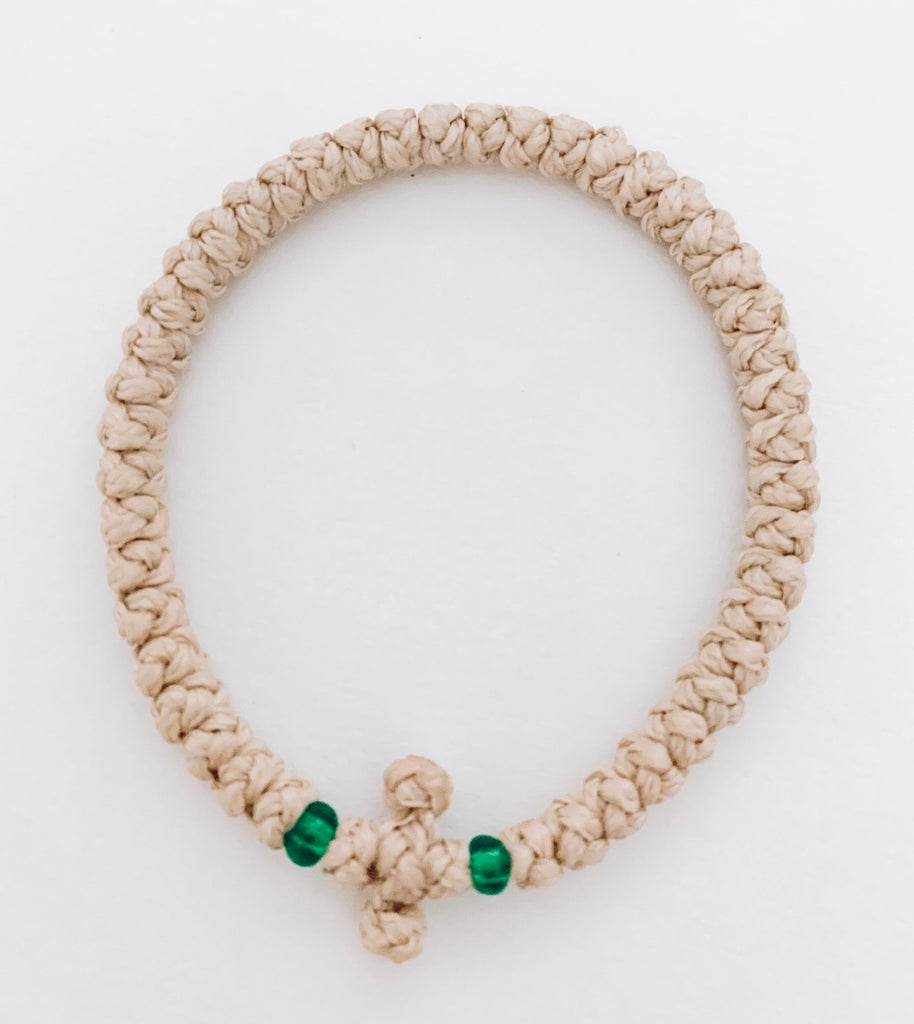 Nude Komboskini with Turquoise Beads