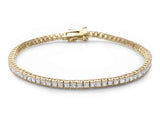 Princess Cut Diamanté Bracelet in Gold
