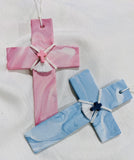 Bebaki Series 1 Baby Blue Marbled Cross with Cross Embellishment
