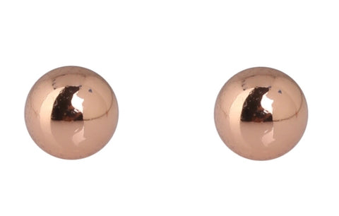 Round Rose Gold Stud Earrings