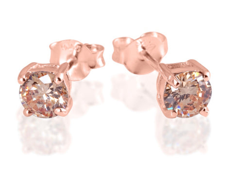 Topaz Stud Earrings in Rose Gold