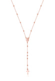 Rosary Necklace in Rose Gold (Shorter version)