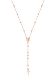 Rosary Necklace in Rose Gold (Shorter version)
