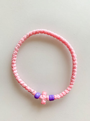 Baby Pink Komboskini with Purple Beads