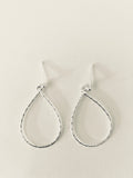 Mini Open Teardrop Earrings in Sterling Silver