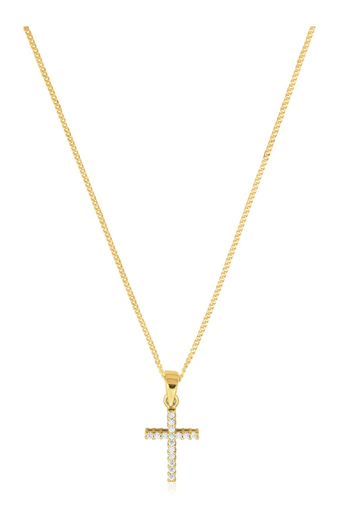 Luann Delicate Cross Necklace in Gold