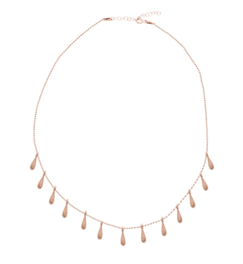 Teardrop Layering Necklace in Rose Gold