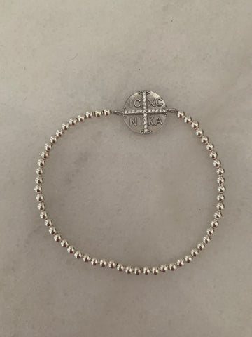 ICXC NIKA Beaded Bracelet in Sterling Silver