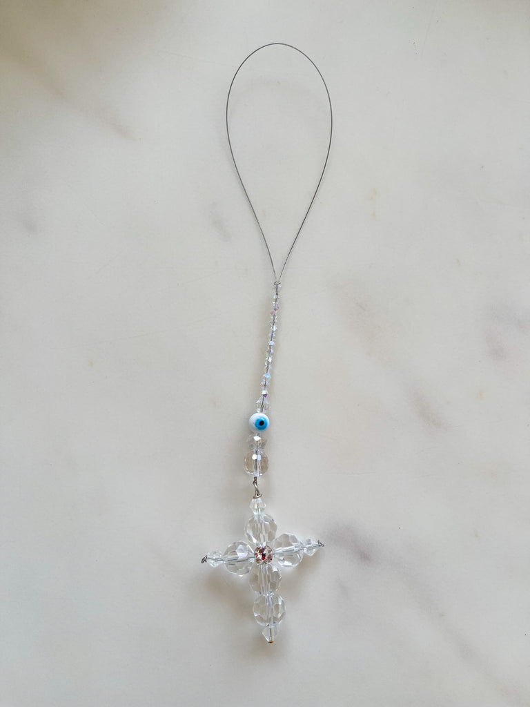 Swarovski Crystal Cross Charm in White