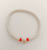White Komboskini with Red Beads
