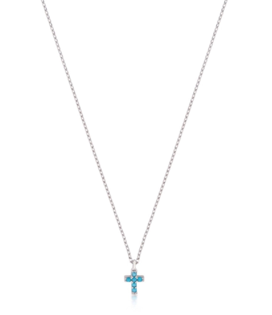 Mini Nano Cross Necklace in Sterling Silver