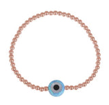 Round Opalite Eye Beaded Bracelet in Gold