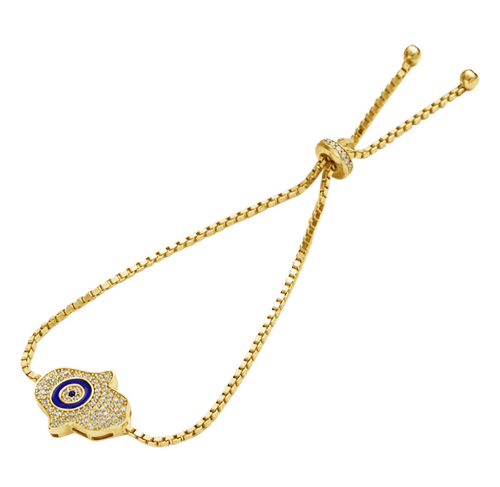 Hamsa Hand Tennis Bracelet in Gold