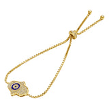 Hamsa Hand Tennis Bracelet in Gold