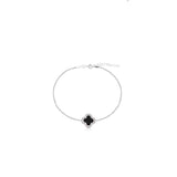 Fortuna Bracelet Black Clover in Silver